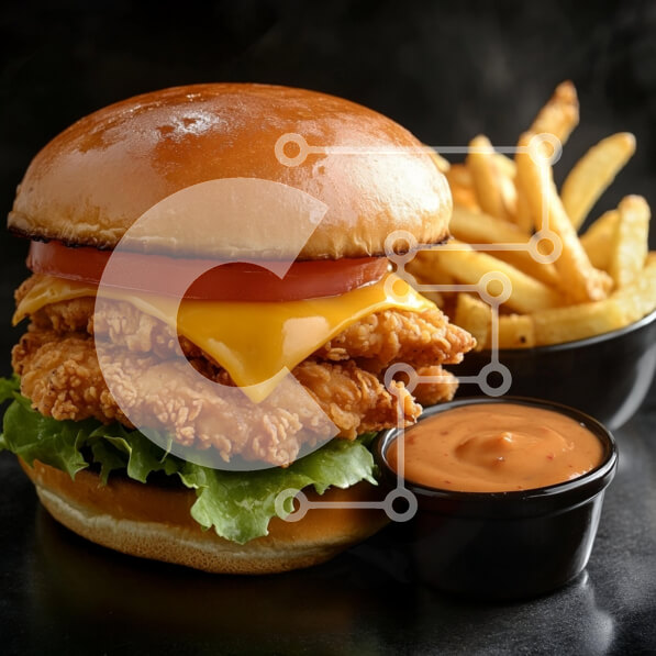 Σετ των 2 Intra Συλλεκτικό Ξύλινο Παζλ Plywood  4mm - Τραγανό σάντουιτς κοτόπουλου με πατάτες πατάτες Σε Ξύλινο Κουτί - Διαστάσεις: 10x10 cm – 25 κομμάτια