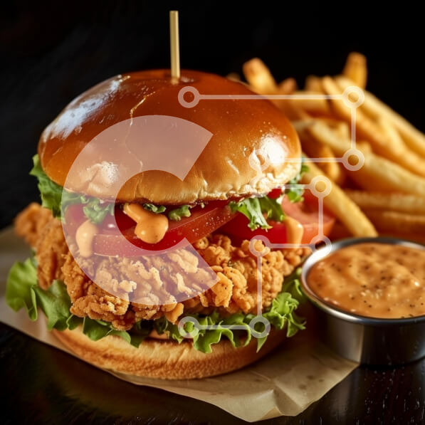 Σετ των 2 Intra Συλλεκτικό Ξύλινο Παζλ Plywood  4mm - Σάντουιτς τηγανητό κοτόπουλο με τηγανιτές πατάτες Σε Ξύλινο Κουτί - Διαστάσεις: 10x10 cm – 25 κομμάτια