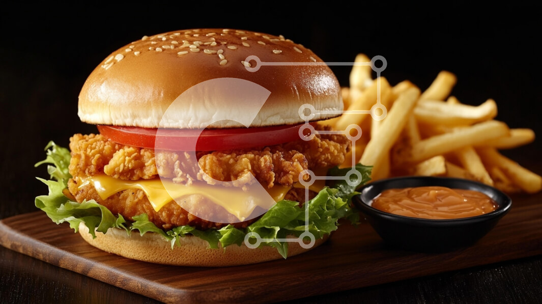 Σετ των 2 Intra Συλλεκτικό Ξύλινο Παζλ Plywood  4mm - Νόστιμο Burger με πατάτες Σε Ξύλινο Κουτί - Διαστάσεις: 10x10 cm – 25 κομμάτια