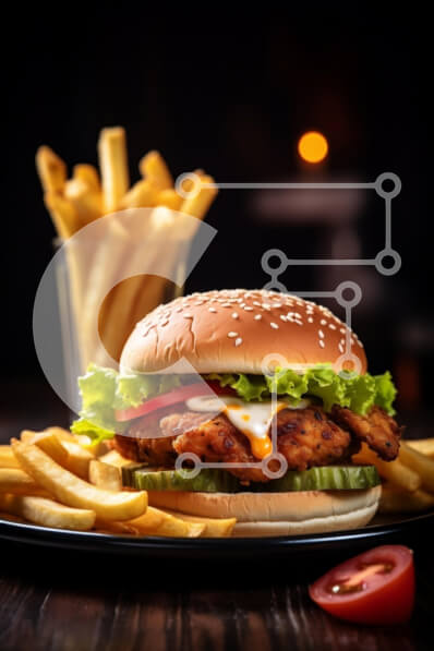 Σετ των 2 Intra Συλλεκτικό Ξύλινο Παζλ Plywood  4mm - Μπιφτέκι κοτόπουλου με πατάτες Σε Ξύλινο Κουτί - Διαστάσεις: 10x10 cm – 25 κομμάτια