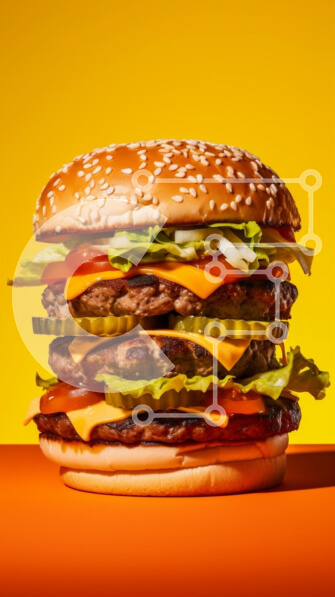 Intra Συλλεκτικό Ξύλινο Παζλ Plywood  4mm - Χάμπουργκερ σε στρώσεις με βόειο κρέας και τυρί Σε Ξύλινο Κουτί - Διαστάσεις: 10x10 cm – 25 κομμάτια