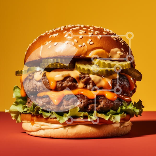 Σετ των 2 Intra Συλλεκτικό Ξύλινο Παζλ Plywood  4mm - Νόστιμο διπλό τσίζμπεργκερ με τουρσί και μαρούλι Σε Ξύλινο Κουτί - Διαστάσεις: 10x10 cm – 25 κομμάτια