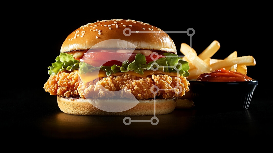 Σετ των 2 Intra Συλλεκτικό Ξύλινο Παζλ Plywood  4mm - Νόστιμο σάντουιτς κοτόπουλου με πατάτες Σε Ξύλινο Κουτί - Διαστάσεις: 10x10 cm – 25 κομμάτια