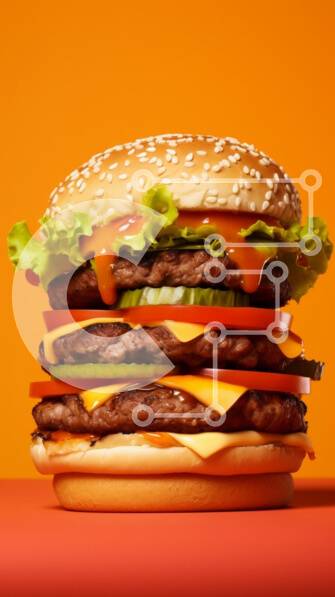 Intra Συλλεκτικό Ξύλινο Παζλ Plywood  4mm - Στοιβαγμένο χάμπουργκερ με πολύχρωμα υλικά Σε Ξύλινο Κουτί - Διαστάσεις: 10x10 cm – 25 κομμάτια