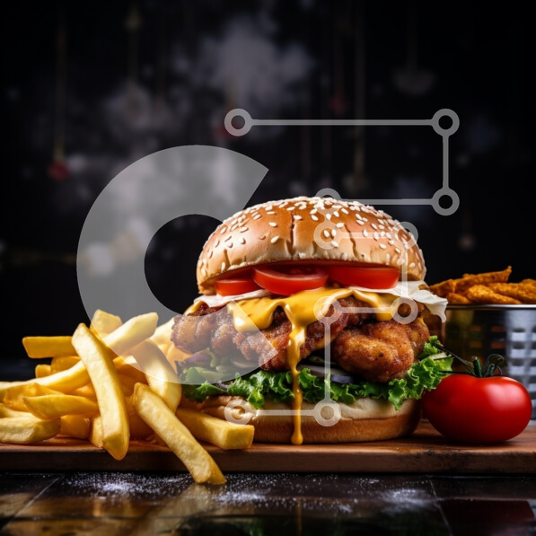 Σετ των 2 Intra Συλλεκτικό Ξύλινο Παζλ Plywood  4mm - Νόστιμο τηγανητό μπιφτέκι κοτόπουλου με πατάτες Σε Ξύλινο Κουτί - Διαστάσεις: 10x10 cm – 25 κομμάτια