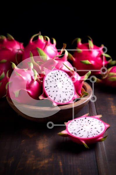 Σετ των 2 Intra Συλλεκτικό Ξύλινο Παζλ Plywood  4mm - Συλλογή από Φρούτα Δράκου σε σκοτεινό φόντο Σε Ξύλινο Κουτί - Διαστάσεις: 10x10 cm – 25 κομμάτια