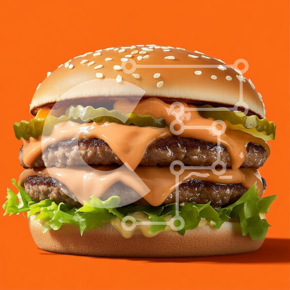 Σετ των 2 Intra Συλλεκτικό Ξύλινο Παζλ Plywood  4mm - Ζουμερό Διπλό Cheeseburger Σε Ξύλινο Κουτί - Διαστάσεις: 10x10 cm – 25 κομμάτια