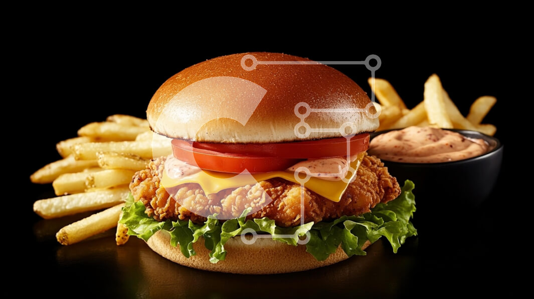 Σετ των 2 Intra Συλλεκτικό Ξύλινο Παζλ Plywood  4mm - Τραγανό σάντουιτς κοτόπουλου με τηγανιτές πατάτες Σε Ξύλινο Κουτί - Διαστάσεις: 10x10 cm – 25 κομμάτια