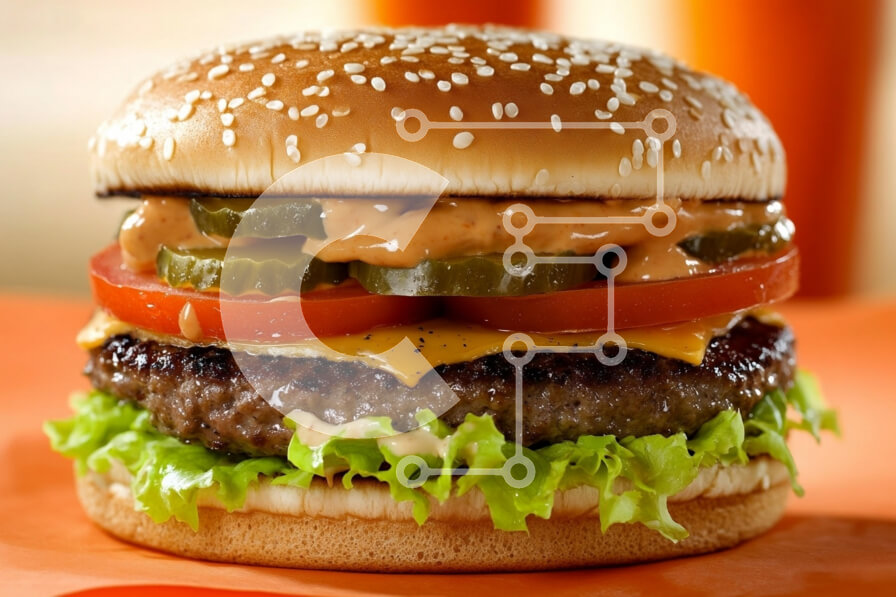 Σετ των 2 Intra Συλλεκτικό Ξύλινο Παζλ Plywood  4mm - Νόστιμο χάμπουργκερ με μαρούλι, ντομάτα και τουρσί Σε Ξύλινο Κουτί - Διαστάσεις: 10x10 cm – 25 κομμάτια