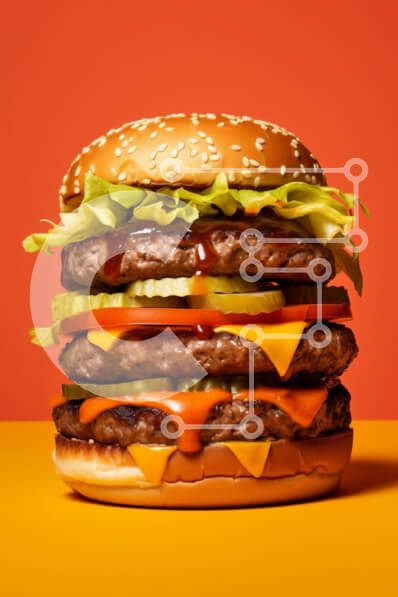 Σετ των 2 Intra Συλλεκτικό Ξύλινο Παζλ Plywood  4mm - Στοιβαγμένο Burger με μαρούλι, τουρσιά και τυρί Σε Ξύλινο Κουτί - Διαστάσεις: 10x10 cm – 25 κομμάτια