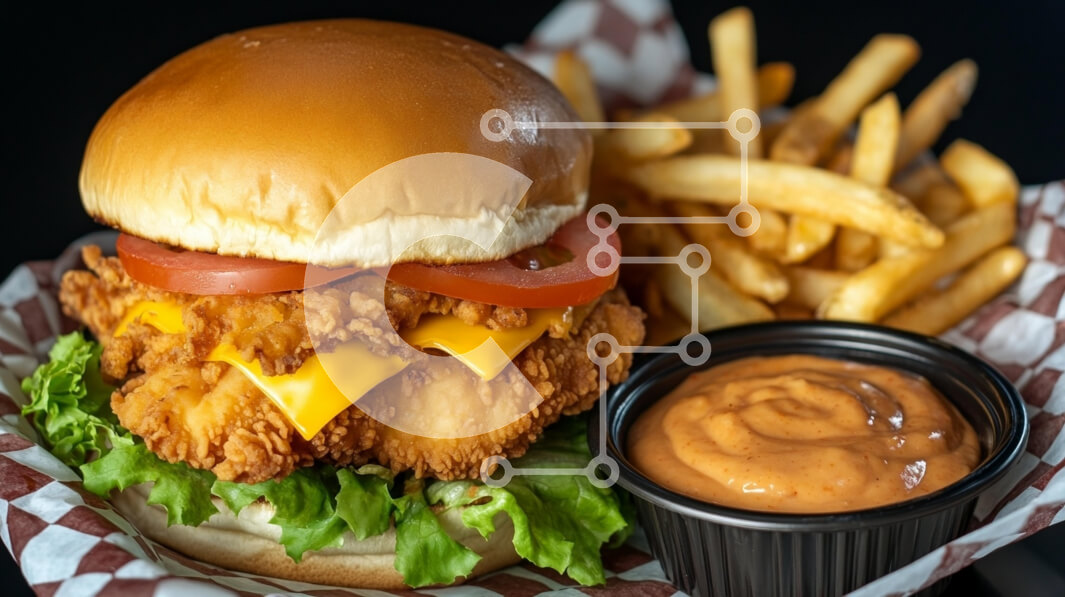 Σετ των 2 Intra Συλλεκτικό Ξύλινο Παζλ Plywood  4mm - Σάντουιτς με τηγανητό κοτόπουλο με πατάτες Σε Ξύλινο Κουτί - Διαστάσεις: 10x10 cm – 25 κομμάτια