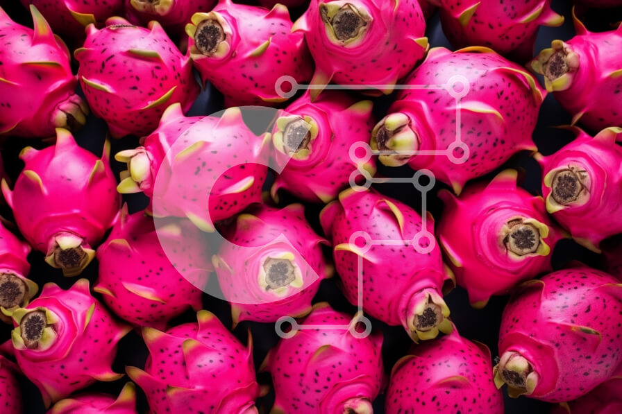 Σετ των 2 Intra Συλλεκτικό Ξύλινο Παζλ Plywood  4mm - Κοντινό πλάνο του Dragon Fruits σε σκούρο φόντο Σε Ξύλινο Κουτί - Διαστάσεις: 10x10 cm – 25 κομμάτια