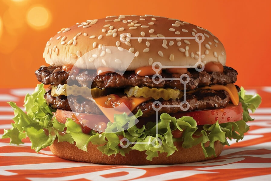 Σετ των 2 Intra Συλλεκτικό Ξύλινο Παζλ Plywood  4mm - Νόστιμο χάμπουργκερ με πολλά μπουρεκάκια και φρέσκα υλικά Σε Ξύλινο Κουτί - Διαστάσεις: 10x10 cm – 25 κομμάτια