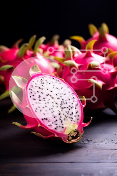 Σετ των 2 Intra Συλλεκτικό Ξύλινο Παζλ Plywood  4mm - Φρέσκα φρούτα δράκου σε σκούρο φόντο Σε Ξύλινο Κουτί - Διαστάσεις: 10x10 cm – 25 κομμάτια