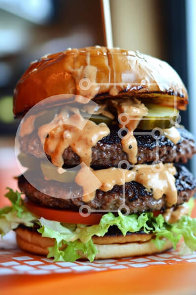 Σετ των 2 Intra Συλλεκτικό Ξύλινο Παζλ Plywood  4mm - Ένα πανύψηλο burger με τρία μπιφτέκια και γαρνιτούρες Σε Ξύλινο Κουτί - Διαστάσεις: 10x10 cm – 25 κομμάτια