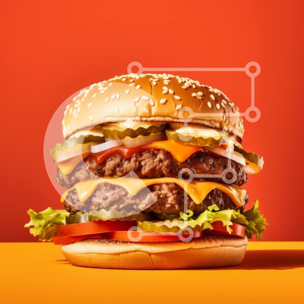 Σετ των 2 Intra Συλλεκτικό Ξύλινο Παζλ Plywood  4mm - Νόστιμο Triple Patty Burger με φρέσκα υλικά Σε Ξύλινο Κουτί - Διαστάσεις: 10x10 cm – 25 κομμάτια