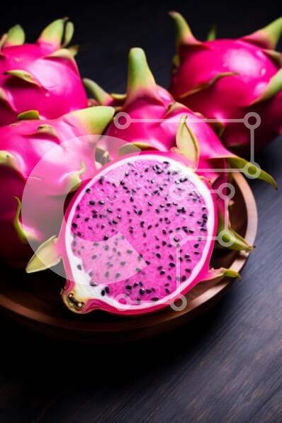 Σετ των 2 Intra Συλλεκτικό Ξύλινο Παζλ Plywood  4mm - Εμφάνιση φρούτων δράκων σε ξύλινο πιάτο Σε Ξύλινο Κουτί - Διαστάσεις: 10x10 cm – 25 κομμάτια