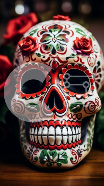 Intra Συλλεκτικό Ξύλινο Παζλ Plywood  4mm - Διακοσμημένο ζαχαροκεφαλο με τριαντάφυλλα Σε Ξύλινο Κουτί - Διαστάσεις: 10x10 cm – 25 κομμάτια