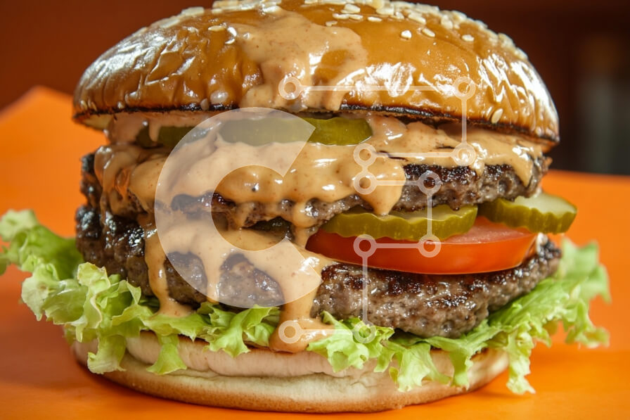 Σετ των 2 Intra Συλλεκτικό Ξύλινο Παζλ Plywood  4mm - Διώροφο χάμπουργκερ με φρέσκες γαρνιτούρες και σάλτσα Σε Ξύλινο Κουτί - Διαστάσεις: 10x10 cm – 25 κομμάτια