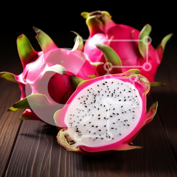 Σετ των 2 Intra Συλλεκτικό Ξύλινο Παζλ Plywood  4mm - Φρούτα Δράκου σε ξύλινο τραπέζι Σε Ξύλινο Κουτί - Διαστάσεις: 10x10 cm – 25 κομμάτια