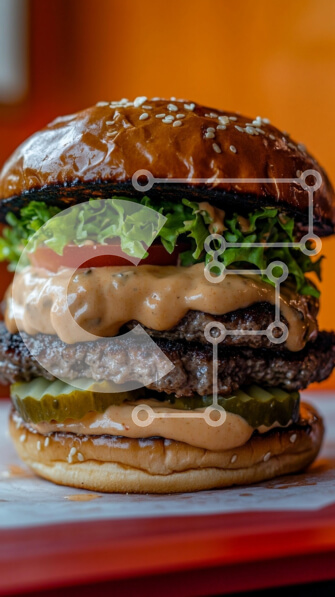 Intra Συλλεκτικό Ξύλινο Παζλ Plywood  4mm - Νόστιμο Burger με φρέσκα υλικά Σε Ξύλινο Κουτί - Διαστάσεις: 10x10 cm – 25 κομμάτια