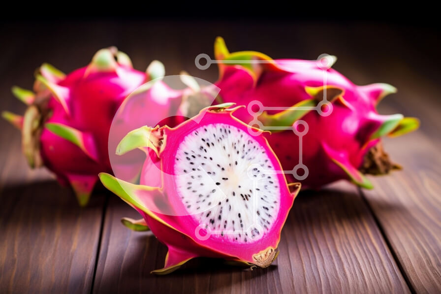 Σετ των 2 Intra Συλλεκτικό Ξύλινο Παζλ Plywood  4mm - Dragon Fruits σε ξύλινη επιφάνεια Σε Ξύλινο Κουτί - Διαστάσεις: 10x10 cm – 25 κομμάτια