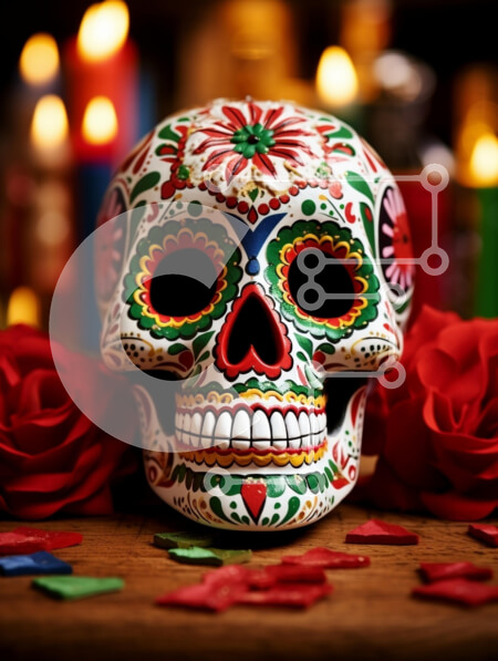 Intra Συλλεκτικό Ξύλινο Παζλ Plywood  4mm - Διακοσμημένο ζαχαροκεφαλο με τριαντάφυλλα και κεριά Σε Ξύλινο Κουτί - Διαστάσεις: 10x10 cm – 25 κομμάτια