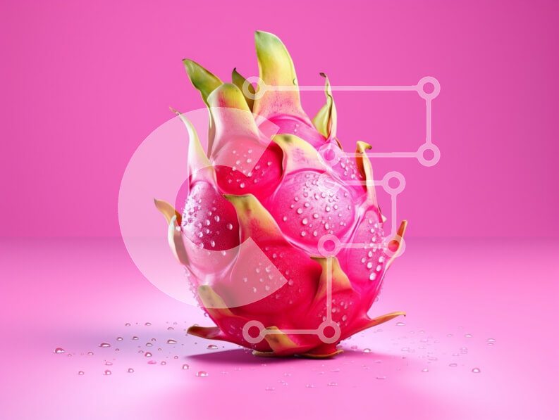 Σετ των 2 Intra Συλλεκτικό Ξύλινο Παζλ Plywood  4mm - Ζωντανό φρούτο δράκου σε ροζ φόντο Σε Ξύλινο Κουτί - Διαστάσεις: 10x10 cm – 25 κομμάτια