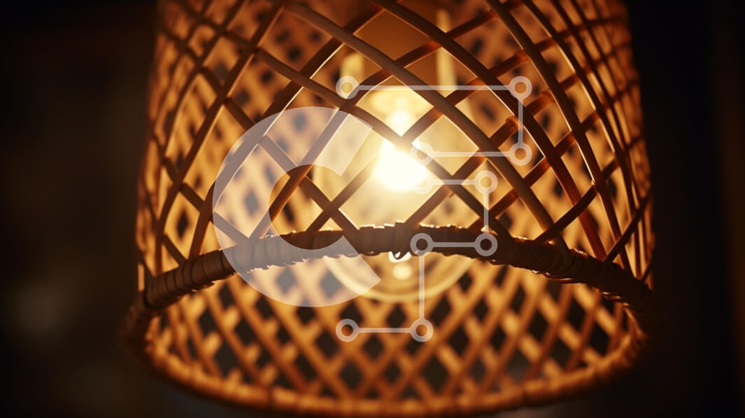 Intra Συλλεκτικό Ξύλινο Παζλ Plywood  4mm - Υφαντό αμπαζούρ Rattan με ζεστό φως Σε Ξύλινο Κουτί - Διαστάσεις Puzzle: 10x10 cm – 25 κομμάτια