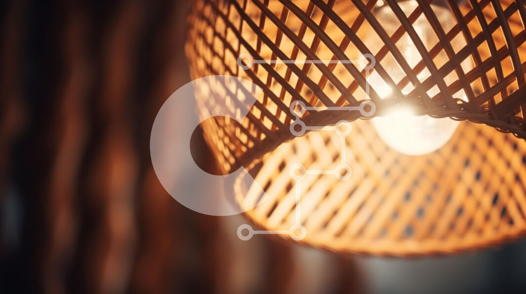 Intra Συλλεκτικό Ξύλινο Παζλ Plywood  4mm - Υφαντό Rattan Lamp Shade Illuminating Space Σε Ξύλινο Κουτί - Διαστάσεις Puzzle: 10x10 cm – 25 κομμάτια