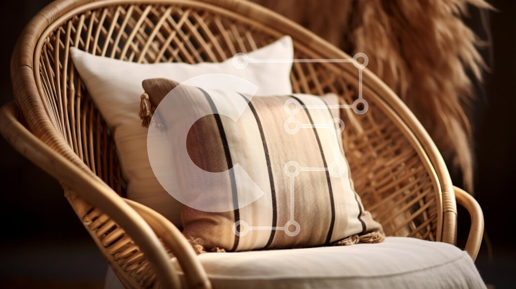 Intra Συλλεκτικό Ξύλινο Παζλ Plywood  4mm - Άνετη καρέκλα Rattan με ριγέ μαξιλάρι Σε Ξύλινο Κουτί - Διαστάσεις Puzzle: 10x10 cm – 25 κομμάτια