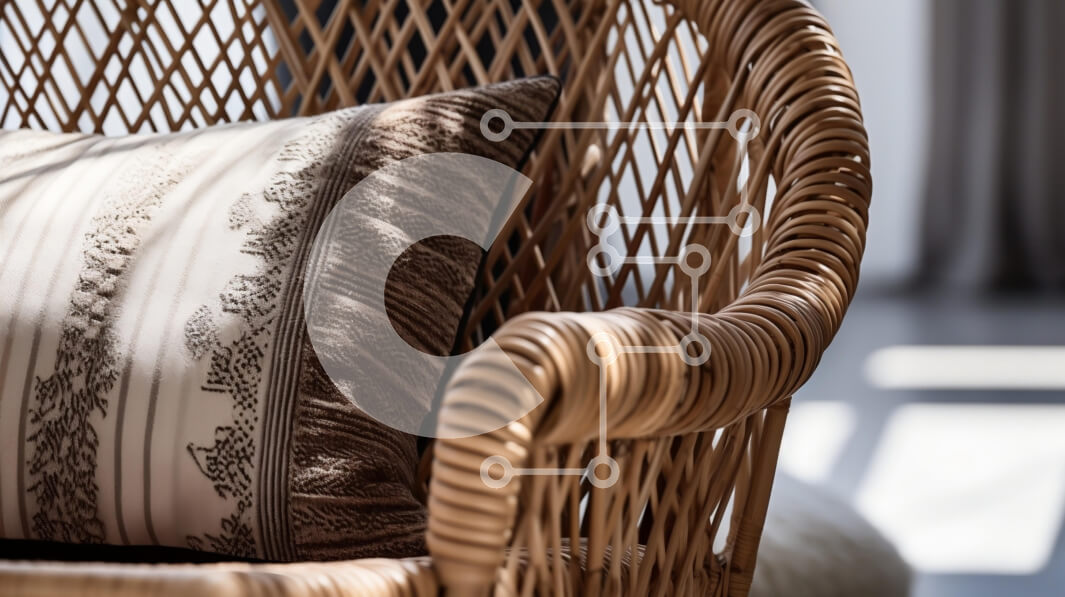 Intra Συλλεκτικό Ξύλινο Παζλ Plywood  4mm - Πλεκτή καρέκλα από ρατάν με διακοσμητικό μαξιλάρι Σε Ξύλινο Κουτί - Διαστάσεις Puzzle: 10x10 cm – 25 κομμάτια