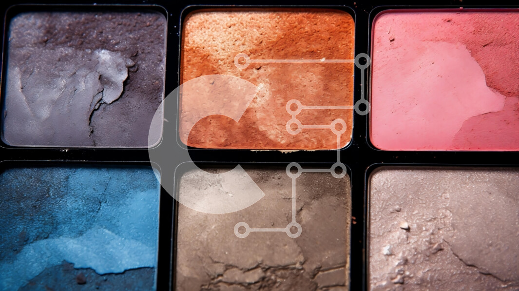 Σετ των 2 Intra Συλλεκτικό Ξύλινο Παζλ Plywood  4mm - Κοντινό πλάνο της παλέτας σκιών ματιών Σε Ξύλινο Κουτί - Διαστάσεις: 10x10 cm – 25 κομμάτια