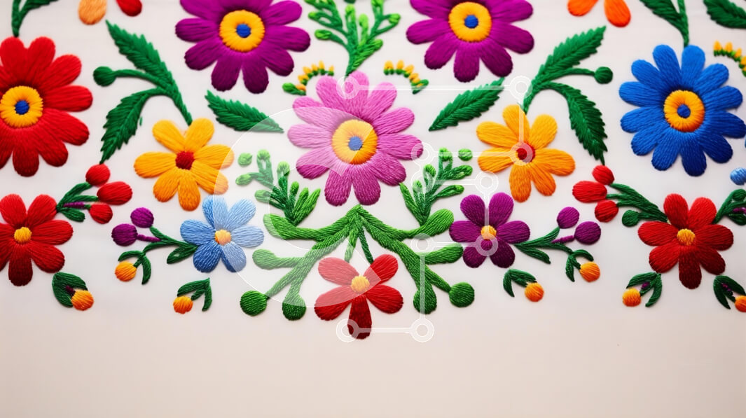 Intra Συλλεκτικό Ξύλινο Παζλ Plywood  4mm - Πολύχρωμο σχέδιο κεντήματος με λουλούδια Σε Ξύλινο Κουτί - Διαστάσεις Puzzle: 10x10 cm – 25 κομμάτια