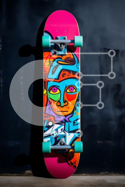 Intra Συλλεκτικό Ξύλινο Παζλ Plywood  4mm - Graffiti Art Skateboard Σε Ξύλινο Κουτί - Διαστάσεις Puzzle: 10x10 cm – 25 κομμάτια