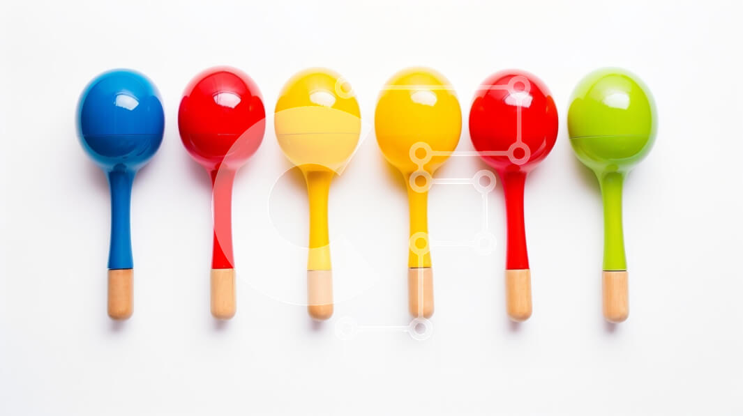 Intra Συλλεκτικό Ξύλινο Παζλ Plywood  4mm - Πολύχρωμα Μαράκας σε λευκό φόντο Σε Ξύλινο Κουτί - Διαστάσεις: 10x10 cm – 25 κομμάτια