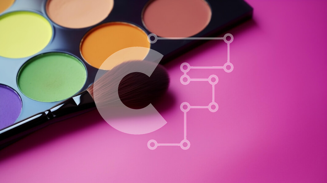 Intra Συλλεκτικό Ξύλινο Παζλ Plywood  4mm - Ζωντανή παλέτα μακιγιάζ με πινέλο σε ροζ φόντο Σε Ξύλινο Κουτί - Διαστάσεις Puzzle: 10x10 cm – 25 κομμάτια