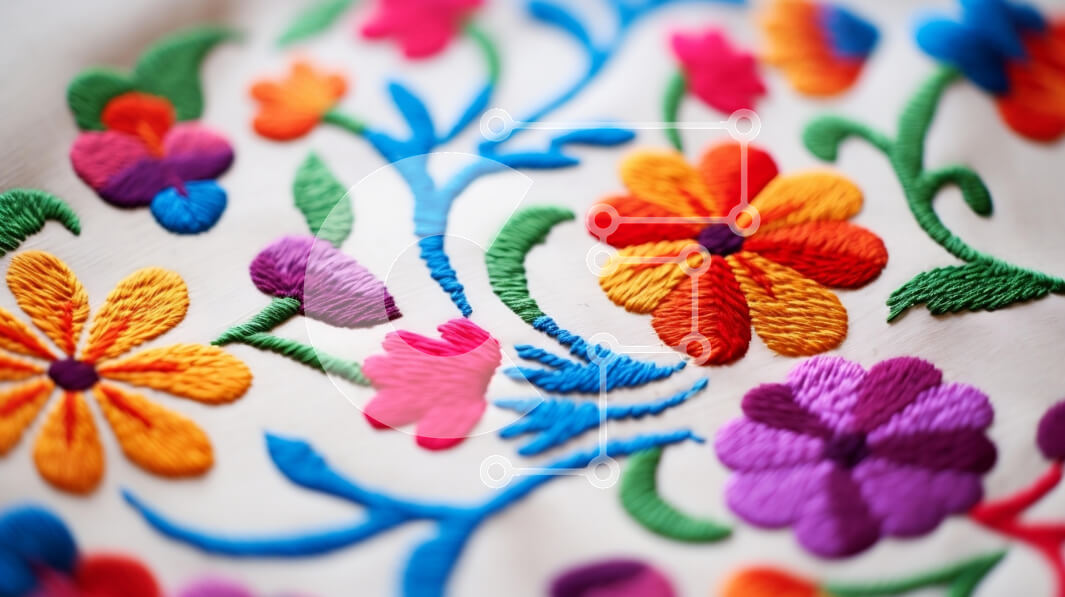 Intra Συλλεκτικό Ξύλινο Παζλ Plywood  4mm - Πολύχρωμο φλοράλ κέντημα Σε Ξύλινο Κουτί - Διαστάσεις Puzzle: 10x10 cm – 25 κομμάτια