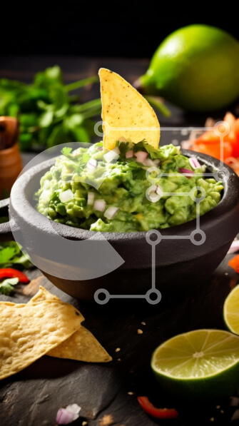 Intra Συλλεκτικό Ξύλινο Παζλ Plywood  4mm - Μπολ γκουακαμόλε με πατατάκια τορτίγιας και φρέσκα υλικά Σε Ξύλινο Κουτί - Διαστάσεις: 10x10 cm – 25 κομμάτια