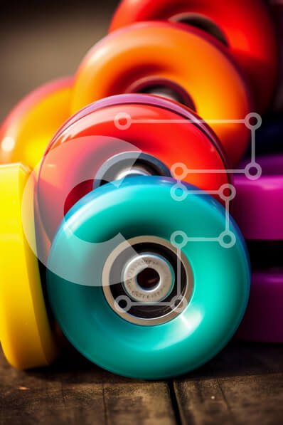 Intra Συλλεκτικό Ξύλινο Παζλ Plywood  4mm - Πολύχρωμες ρόδες για πατίνια Σε Ξύλινο Κουτί - Διαστάσεις: 10x10 cm – 25 κομμάτια