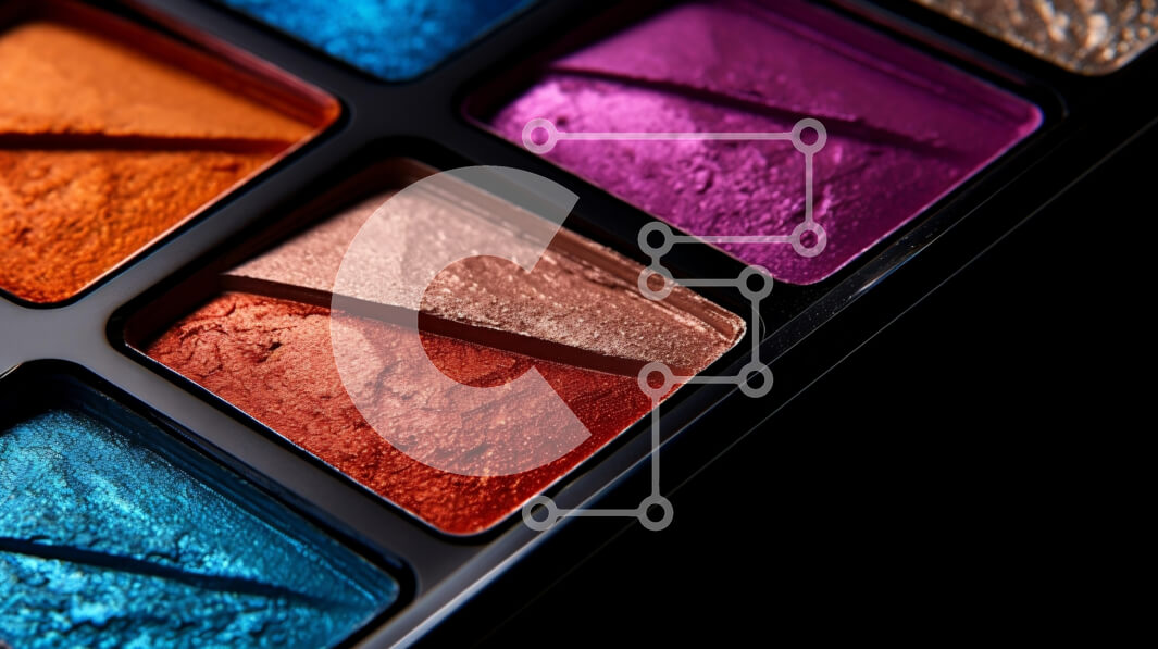 Intra Συλλεκτικό Ξύλινο Παζλ Plywood  4mm - Κοντινό πλάνο μιας ζωντανής παλέτας σκιών ματιών Σε Ξύλινο Κουτί - Διαστάσεις Puzzle: 10x10 cm – 25 κομμάτια