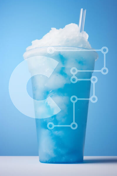 Σετ των 2 Intra Συλλεκτικό Ξύλινο Παζλ Plywood  4mm - Δροσιστικό μπλε ρόφημα με θρυμματισμένο πάγο Σε Ξύλινο Κουτί - Διαστάσεις: 10x10 cm – 25 κομμάτια