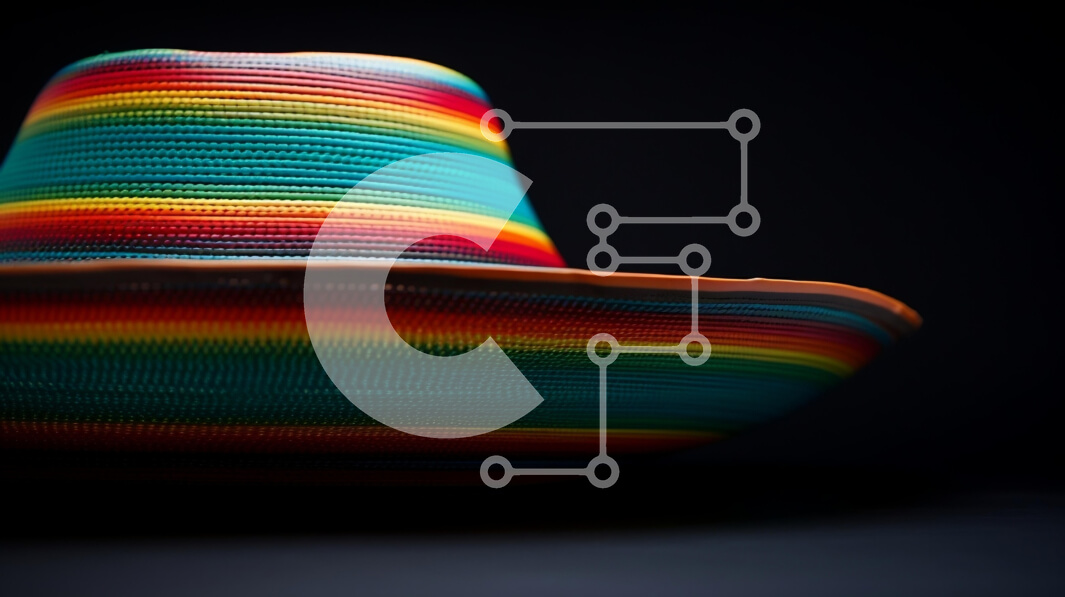 Intra Συλλεκτικό Ξύλινο Παζλ Plywood  4mm - Πολύχρωμο ριγέ καπέλο Σε Ξύλινο Κουτί - Διαστάσεις: 10x10 cm – 25 κομμάτια