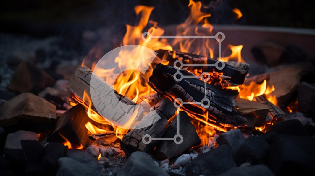 Intra Συλλεκτικό Ξύλινο Παζλ Plywood  4mm - Άνετη φωτιά με φλόγες που χορεύουν Σε Ξύλινο Κουτί - Διαστάσεις: 10x10 cm – 25 κομμάτια