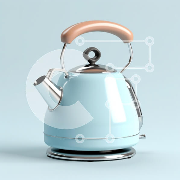 Intra Συλλεκτικό Ξύλινο Παζλ Plywood  4mm - Κομψός μπλε βραστήρας Σε Ξύλινο Κουτί - Διαστάσεις: 10x10 cm – 25 κομμάτια