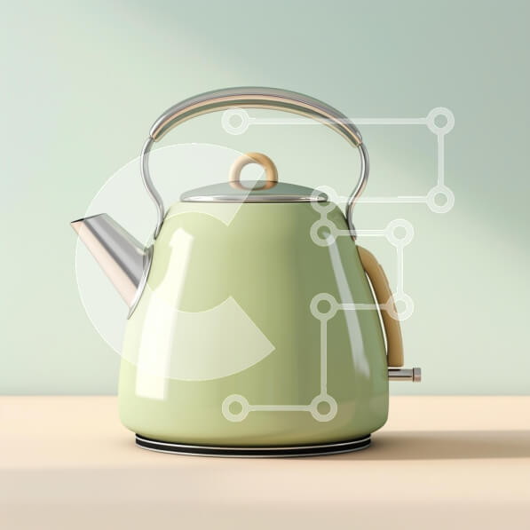 Intra Συλλεκτικό Ξύλινο Παζλ Plywood  4mm - Μοντέρνος ανοιχτός πράσινος βραστήρας Σε Ξύλινο Κουτί - Διαστάσεις: 10x10 cm – 25 κομμάτια