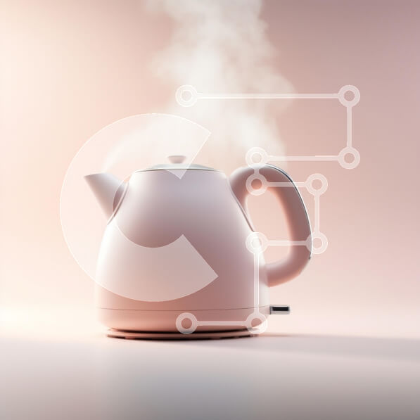 Intra Συλλεκτικό Ξύλινο Παζλ Plywood  4mm - Ροζ Ηλεκτρικός βραστήρας με ατμό Σε Ξύλινο Κουτί - Διαστάσεις: 10x10 cm – 25 κομμάτια