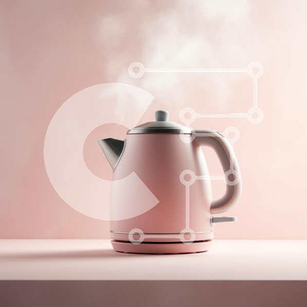 Intra Συλλεκτικό Ξύλινο Παζλ Plywood  4mm - Ροζ Ηλεκτρικός βραστήρας με ατμό Σε Ξύλινο Κουτί - Διαστάσεις: 10x10 cm – 25 κομμάτια