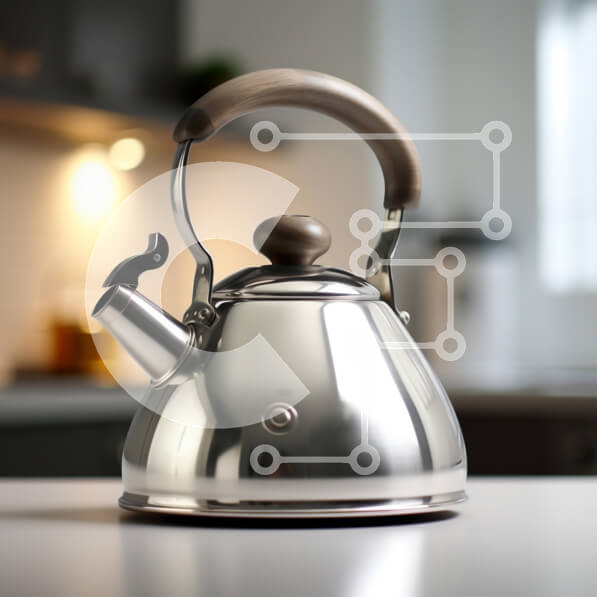 Intra Συλλεκτικό Ξύλινο Παζλ Plywood  4mm - Βραστήρας από ανοξείδωτο ατσάλι στη μοντέρνα κουζίνα Σε Ξύλινο Κουτί - Διαστάσεις: 10x10 cm – 25 κομμάτια