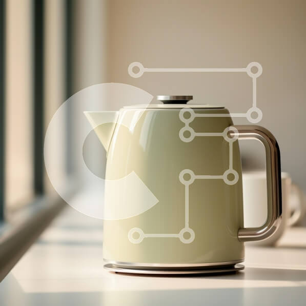 Intra Συλλεκτικό Ξύλινο Παζλ Plywood  4mm - Μοντέρνος ηλεκτρικός βραστήρας με απαλό πρωινό φως Σε Ξύλινο Κουτί - Διαστάσεις: 10x10 cm – 25 κομμάτια